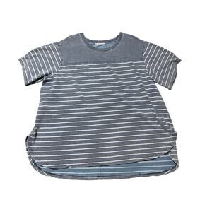 Jane + Delancey Womens 2X Blue & White Stripe Comfy Everyday Stretchy Top